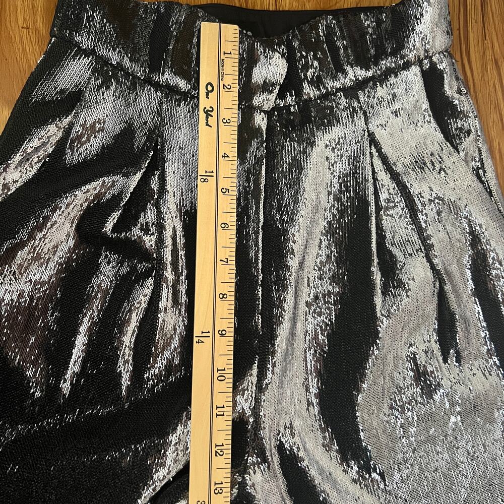 Retrofete The Jean Pant Sequin High Rise Trouser Pants In Gunmetal Size S - Picture 11 of 12